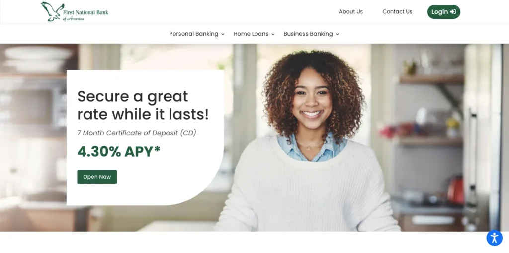 First National Bank of America_homepage
