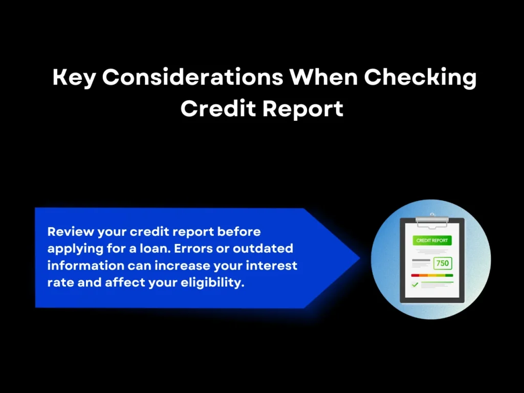 key consideratioins when checking credit report homepage