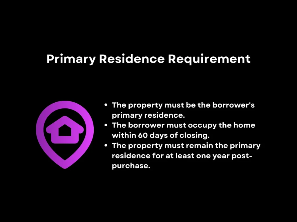 primary residence requirement homepage