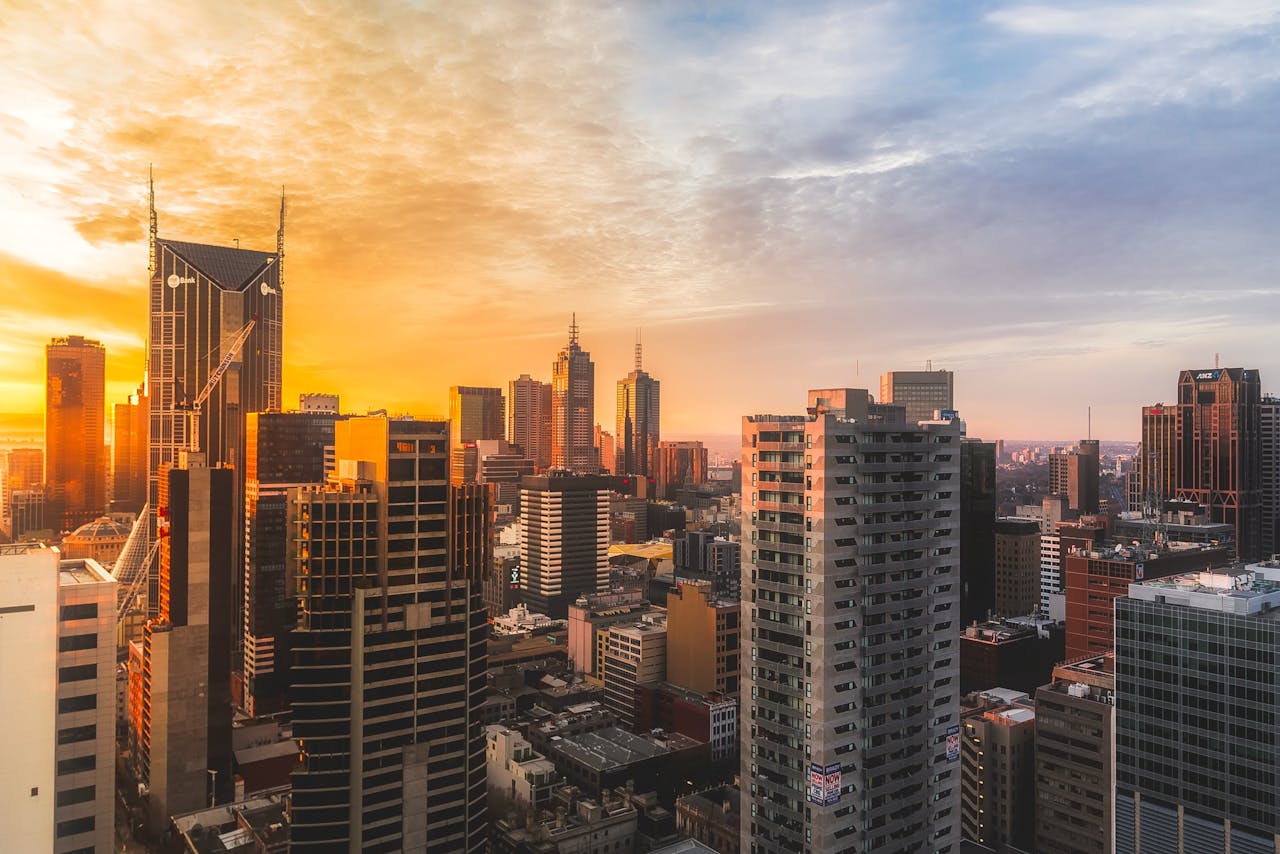 A view of high rise buildings in a city that has many opportunities for those with real estate investment loans.