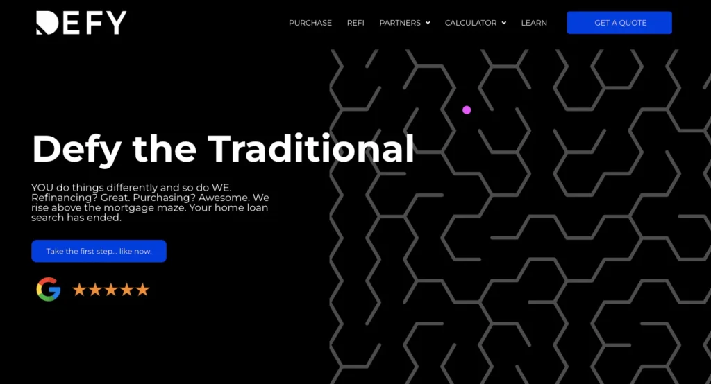 Defy Mortgage_homepage