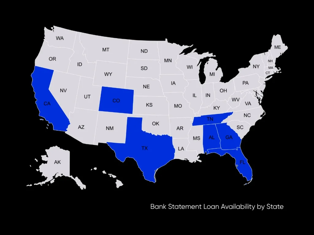 Bank Statement Loan Availability by State